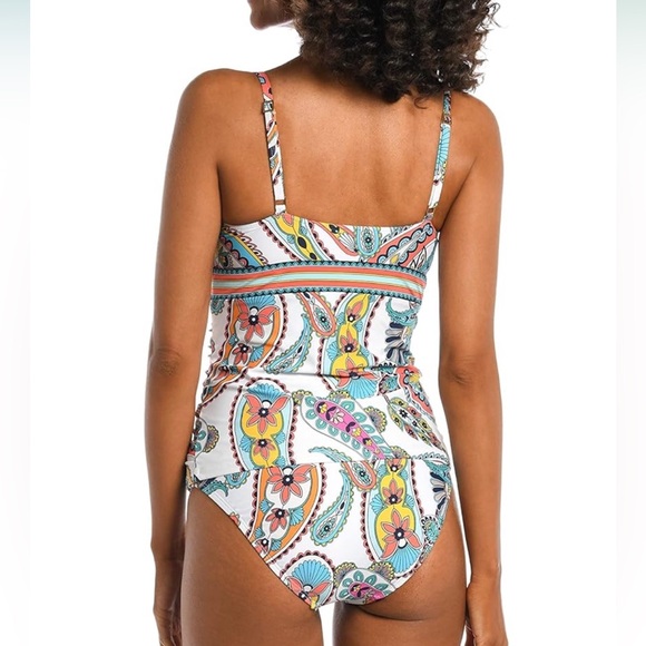 NEW La Blanca Swim Bottom Pave the Way Paisley Print Sz 10 Tummy Control - Picture 7 of 7